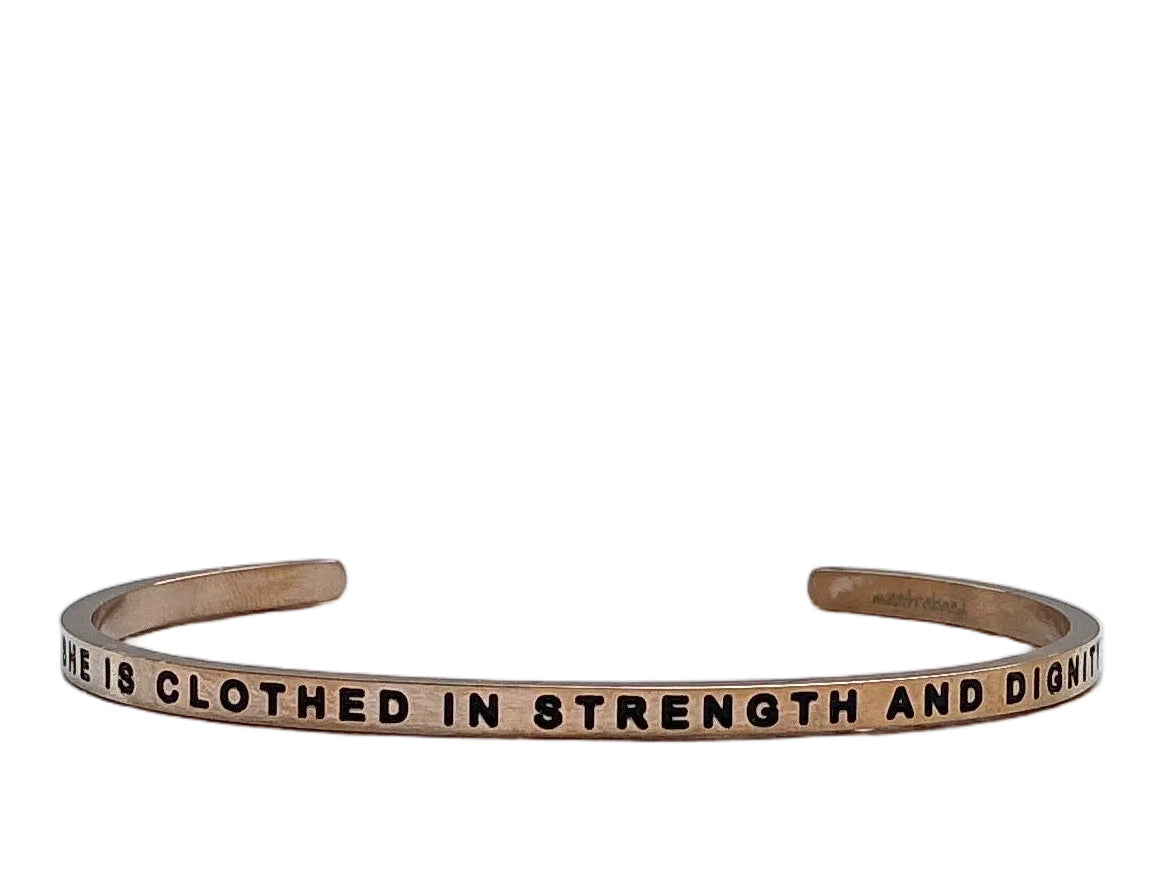 MantraBand She Is Clothed In Strength and Dignity Cuff