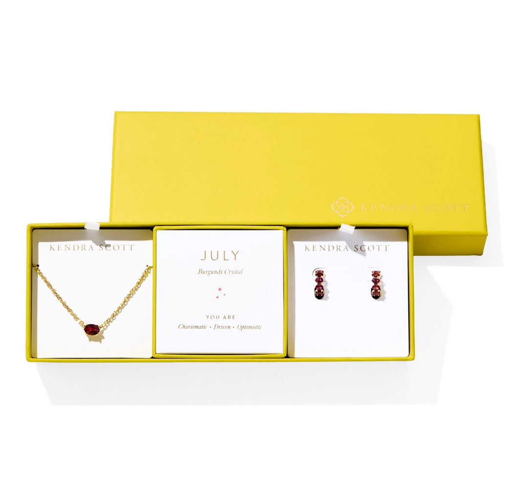 Kendra Scott Cailin Birthstone Necklace & Earring Set (All Months)