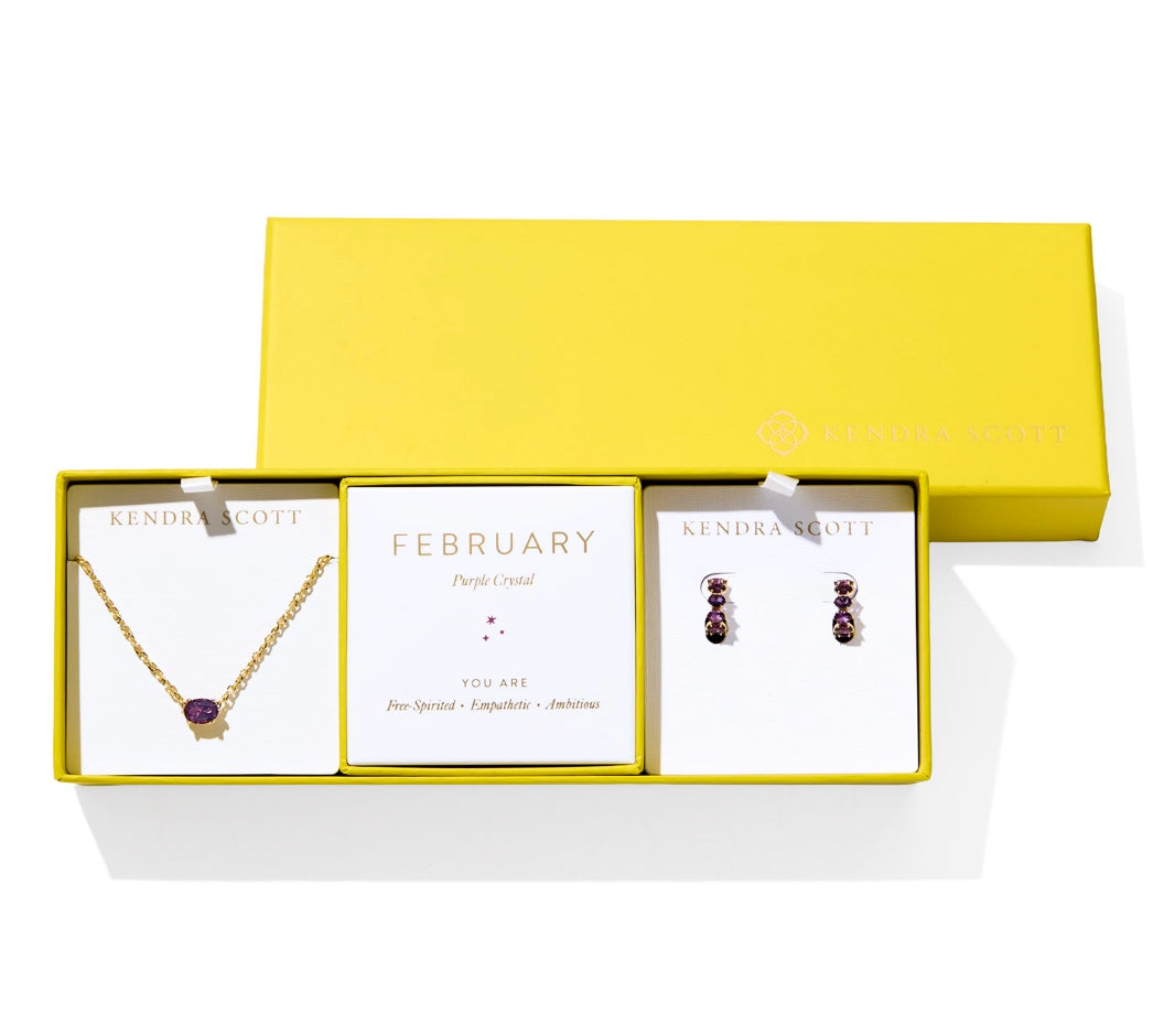 Kendra Scott Cailin Birthstone Necklace & Earring Set (All Months)