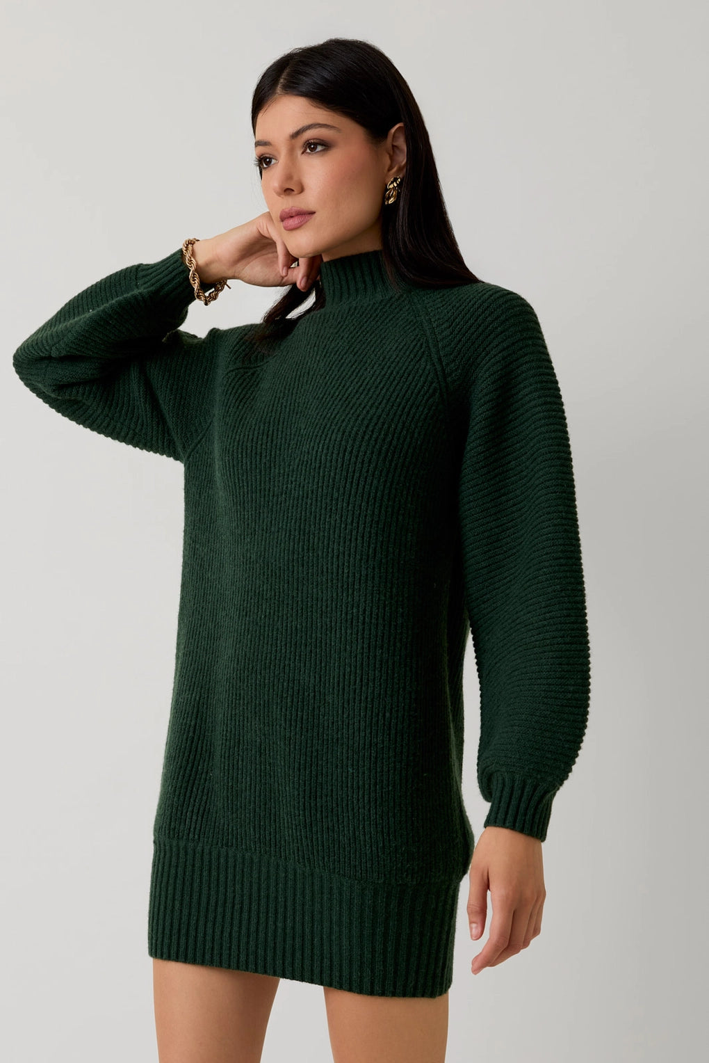 Mock Neck Cozy Sweater Dress | Soft Knit Mini