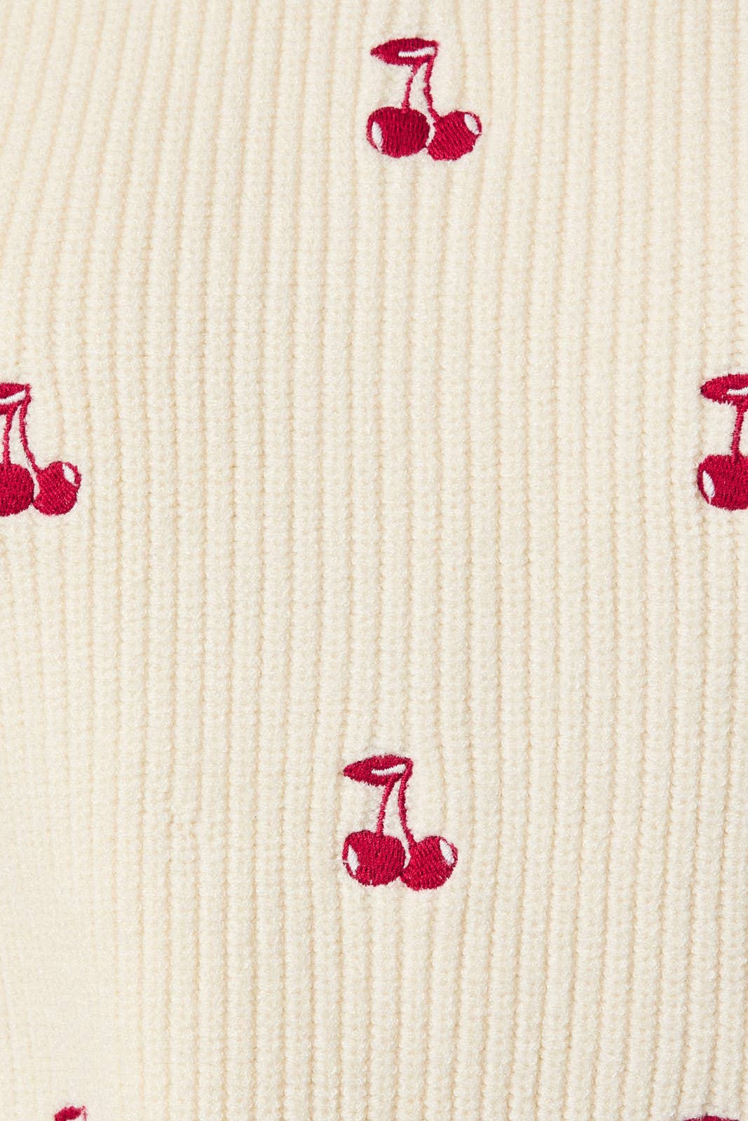 Sunday Edition Round Neck Long Sleeve βCherryβ Embroidered Sweater