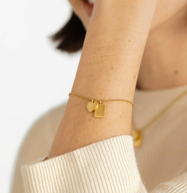 Katie Loxton - Gold “Mom” Waterproof Charm Bracelet