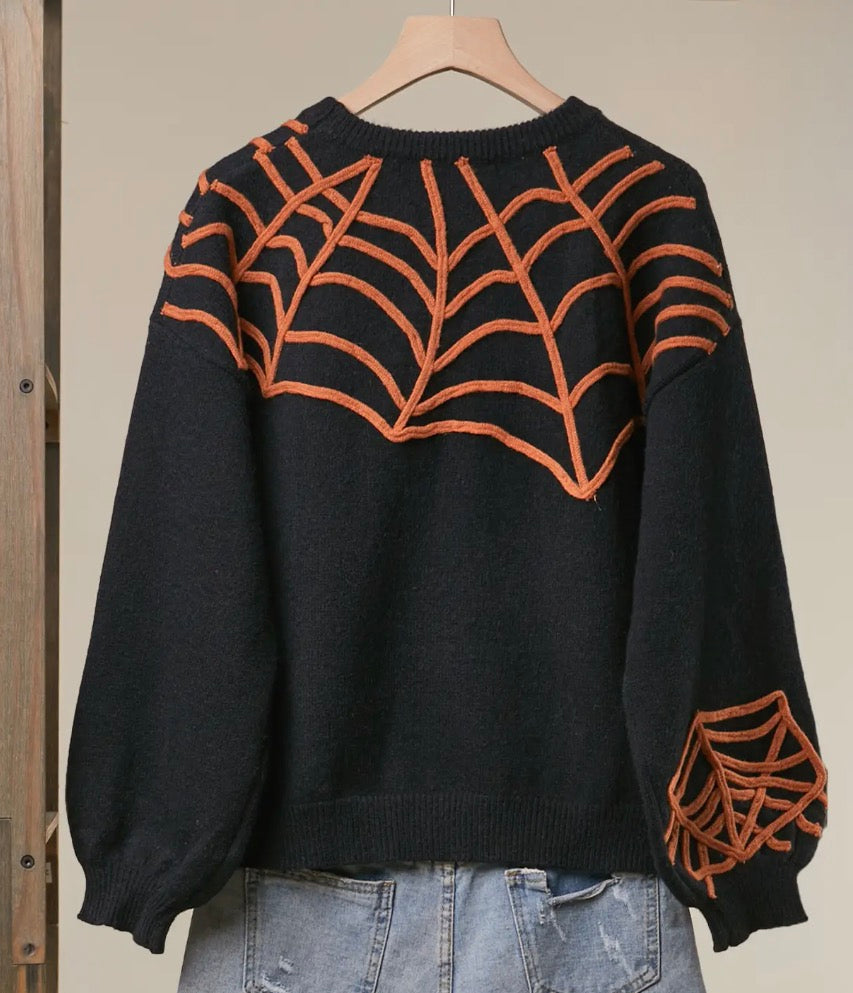 Halloween Spider Web and Spider Sweater