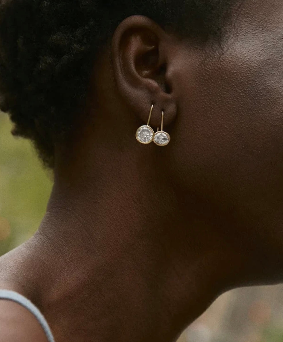 Bauble Bar - Gold Bezel Earrings