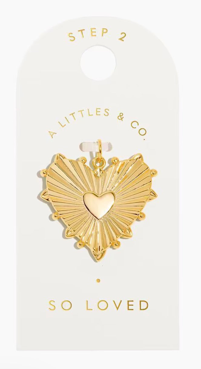A Littles & Co. Gold Charm - Large So Loved Heart