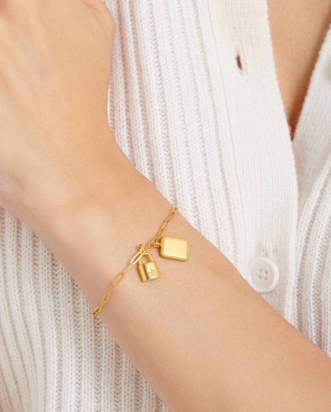 Katie Loxton - Gold “Inner Strength” Waterproof Charm Bracelet