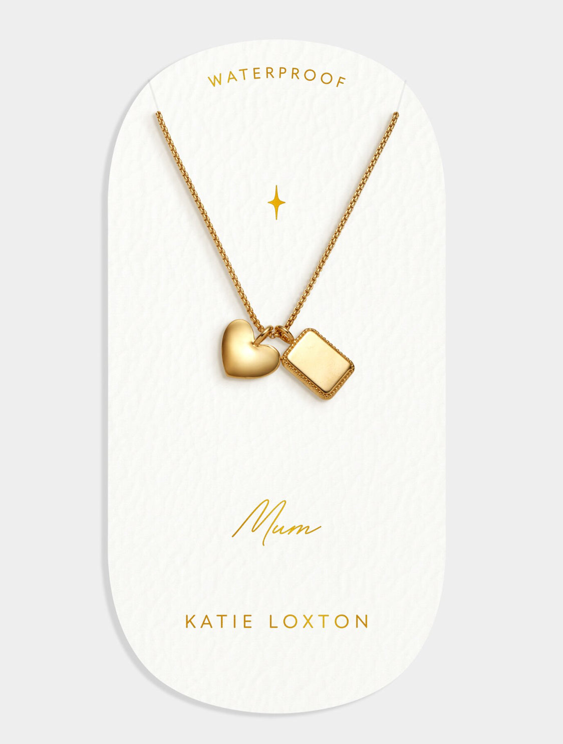 Katie Loxton - Gold “Mom” Waterproof Charm Necklace