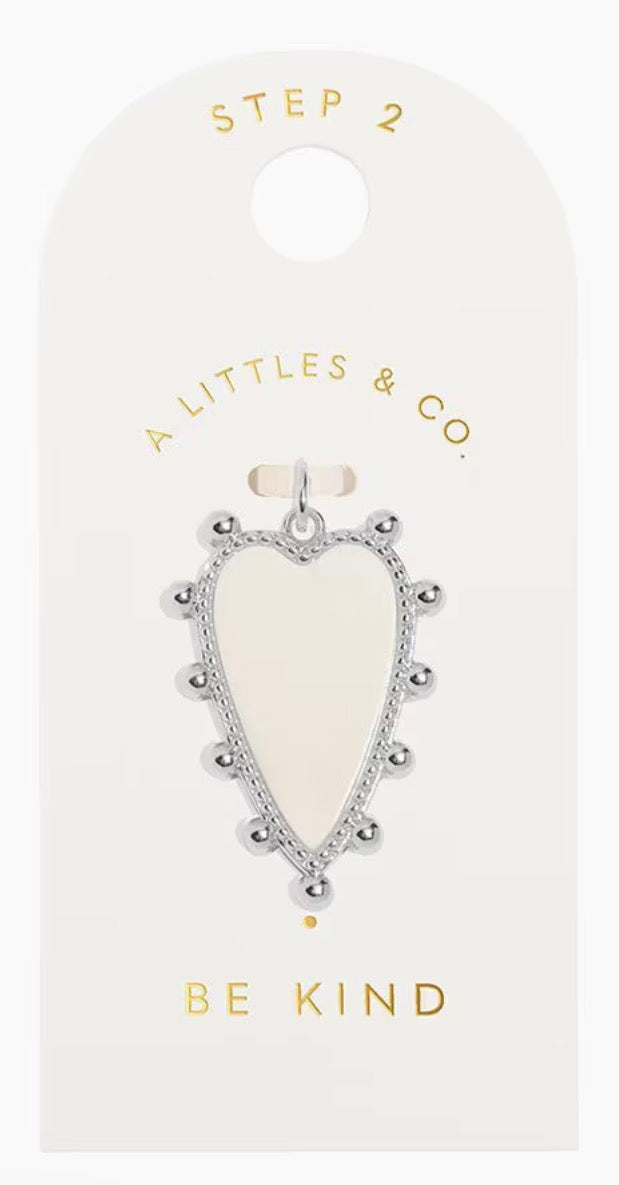 A Littles & Co. Silver Charm - Large Be Kind Heart