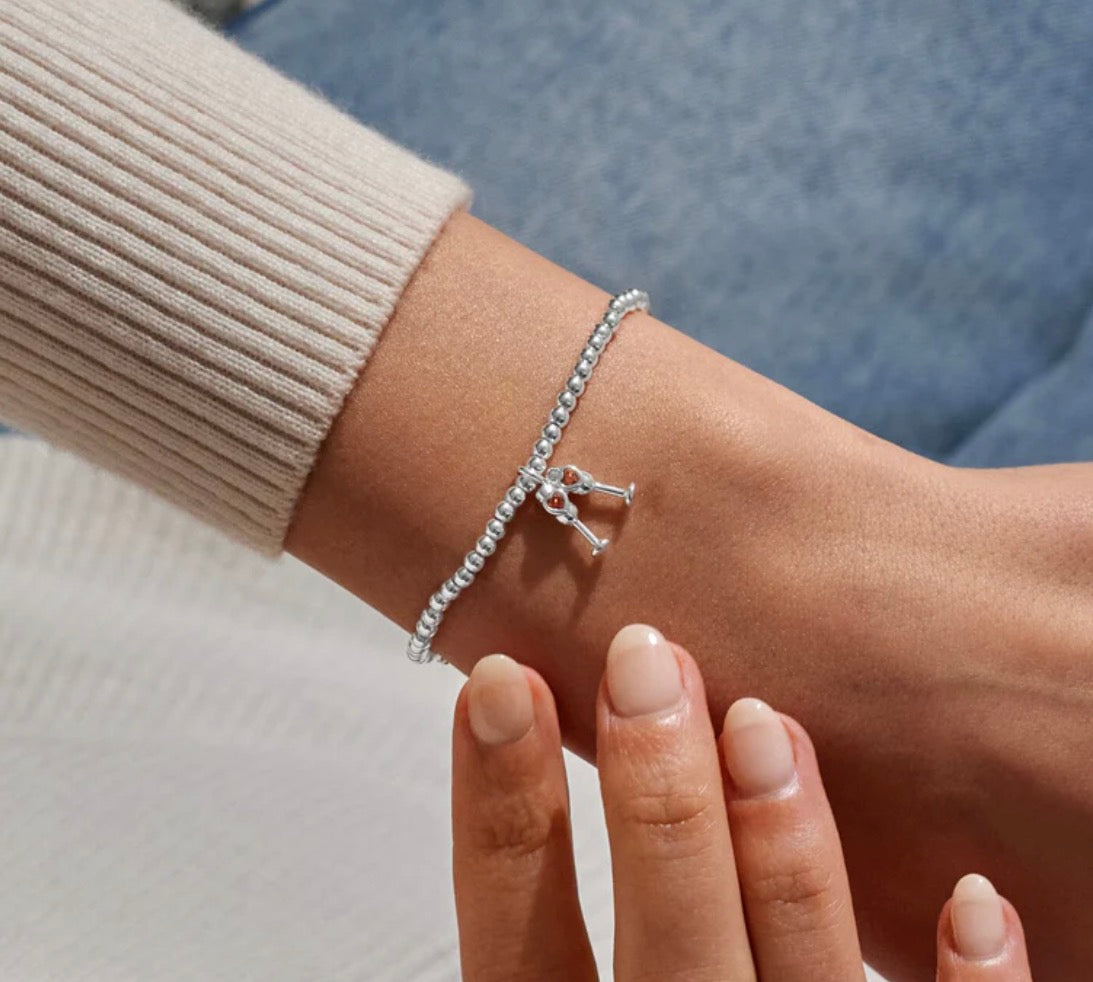 A Littles & Co. - Sip Sip Hooray It’s Your Birthday Silver Bracelet