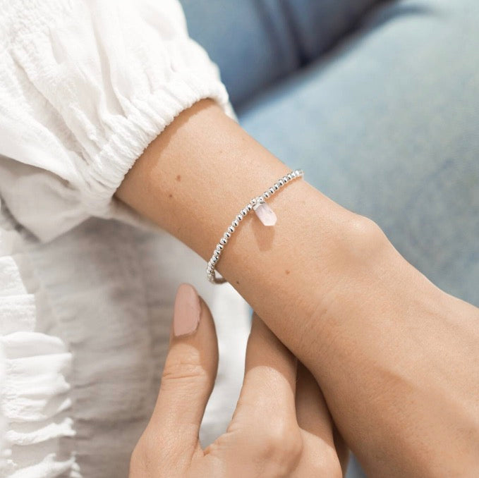 Katie Loxton - A Little ‘Love’ Rose Quartz Bracelet