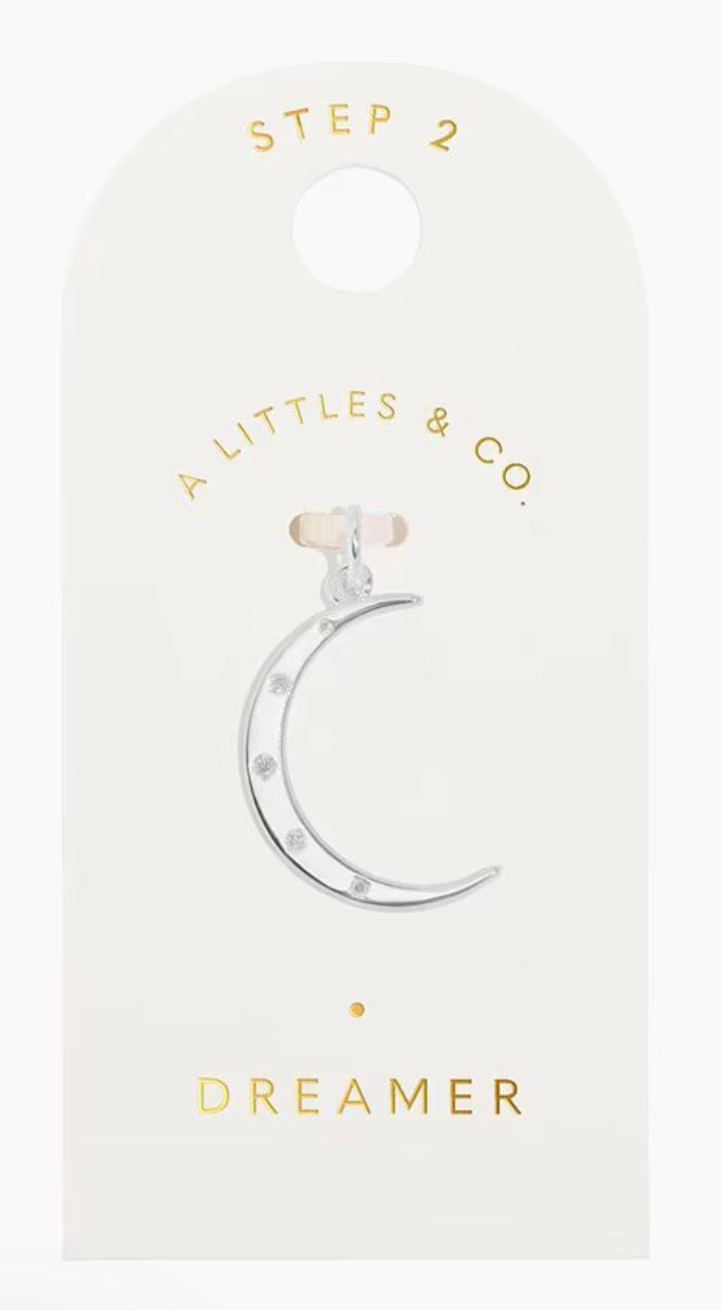 A Littles & Co. Silver Charm - Medium Dreamer Crescent Moon