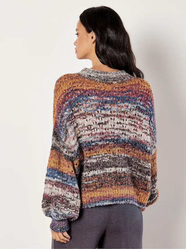 Mix Yarn Distressed Boho Sweater