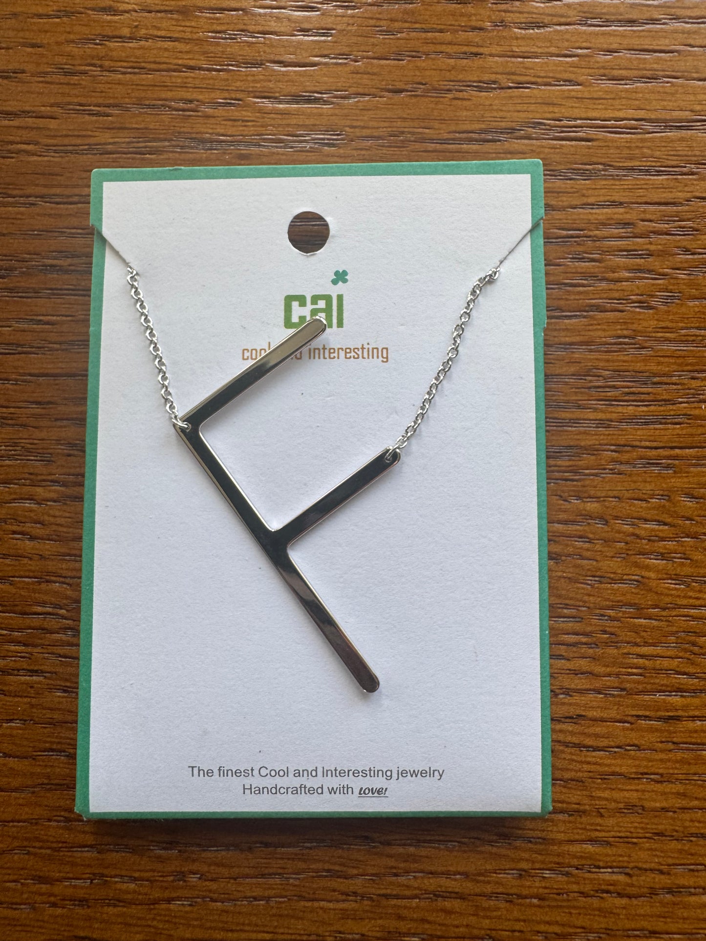 cai Sideways Large Initial Necklace - Letter F