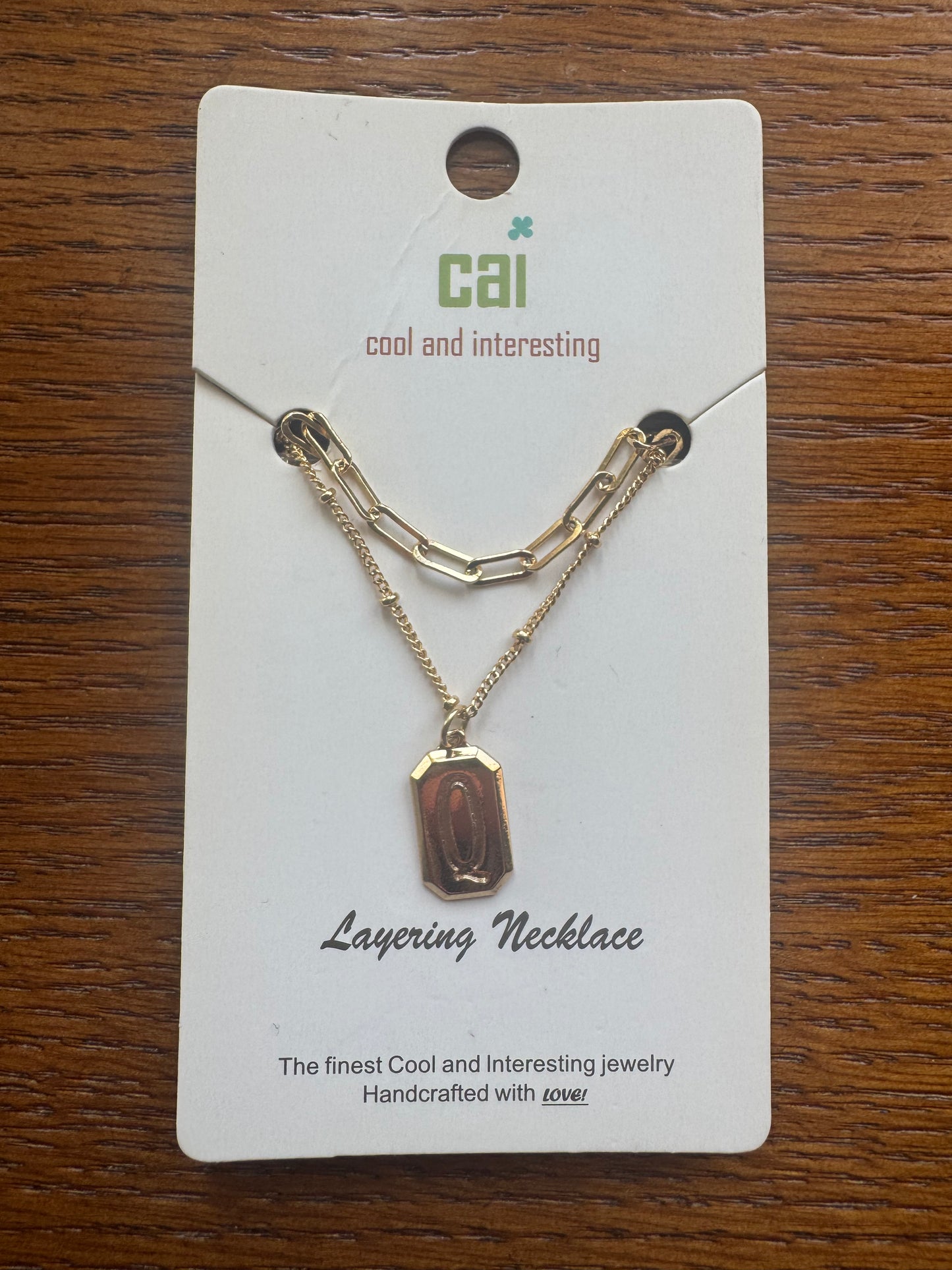 cai Layering Initial Pedant Necklace - Letter Q