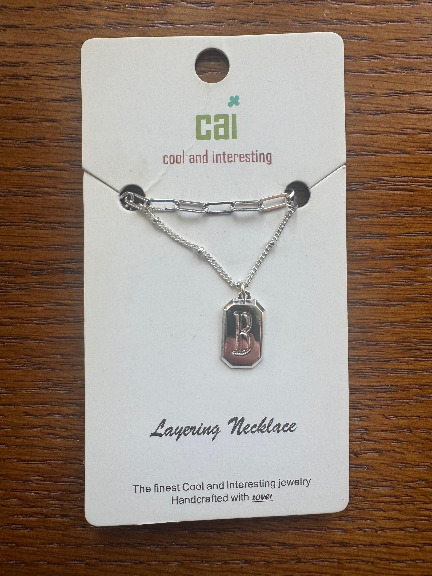 cai Layering Initial Pedant Necklace - Letter B