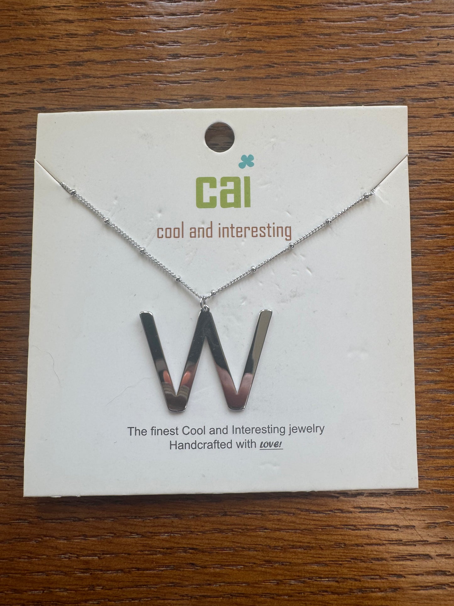 cai Lowercase Initial Necklace - Letter w