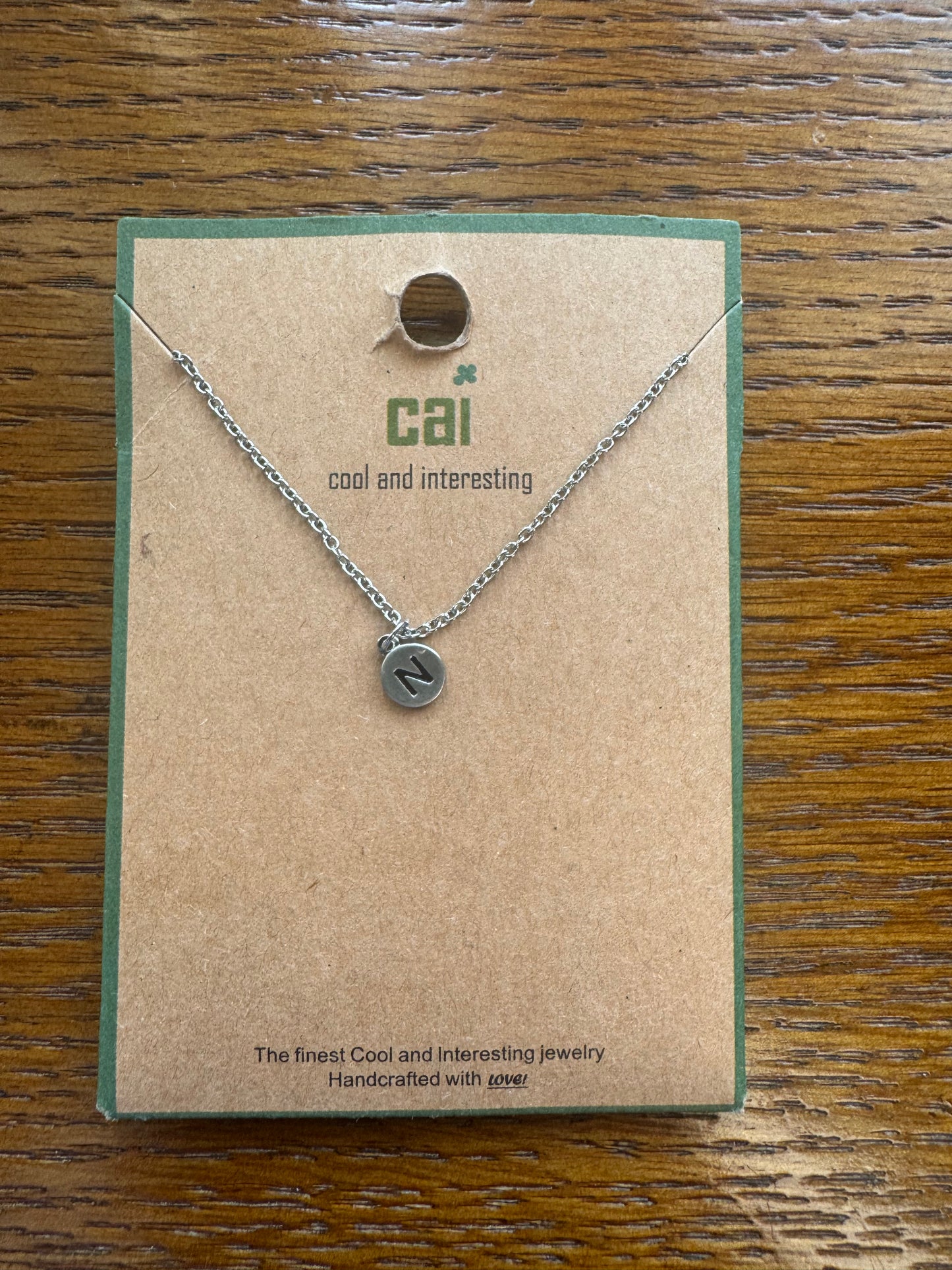 cai Mini Disc Initial Necklace - Letter N