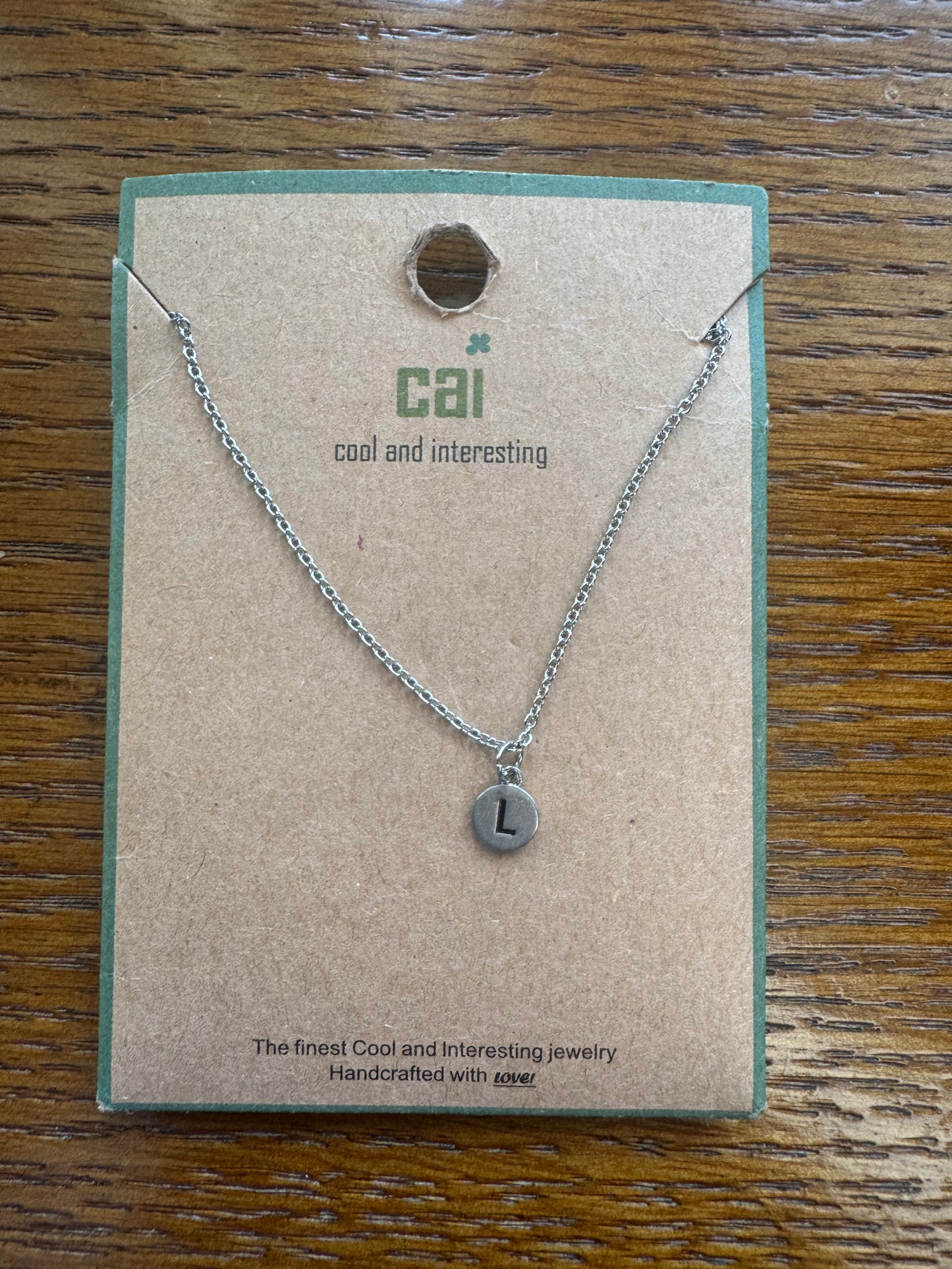 cai Mini Disc Initial Necklace - Letter L