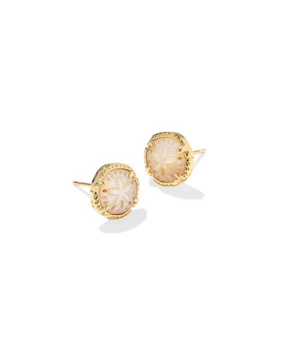 Kendra Scott Sand Dollar Gold Stud Earrings