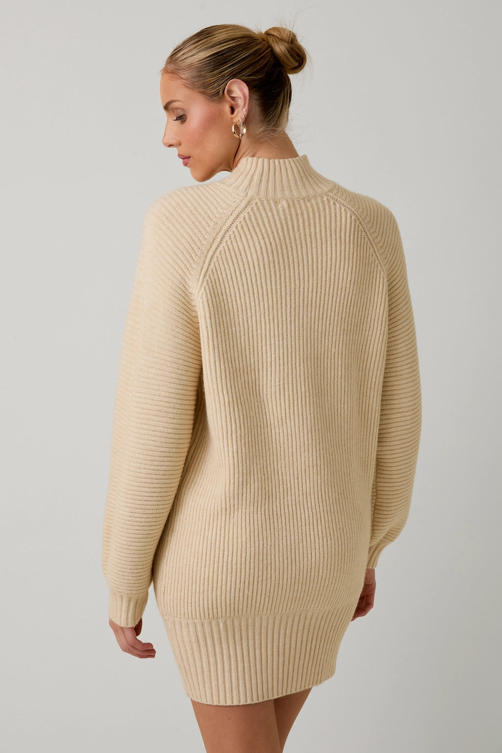 Mock Neck Cozy Sweater Dress | Soft Knit Mini