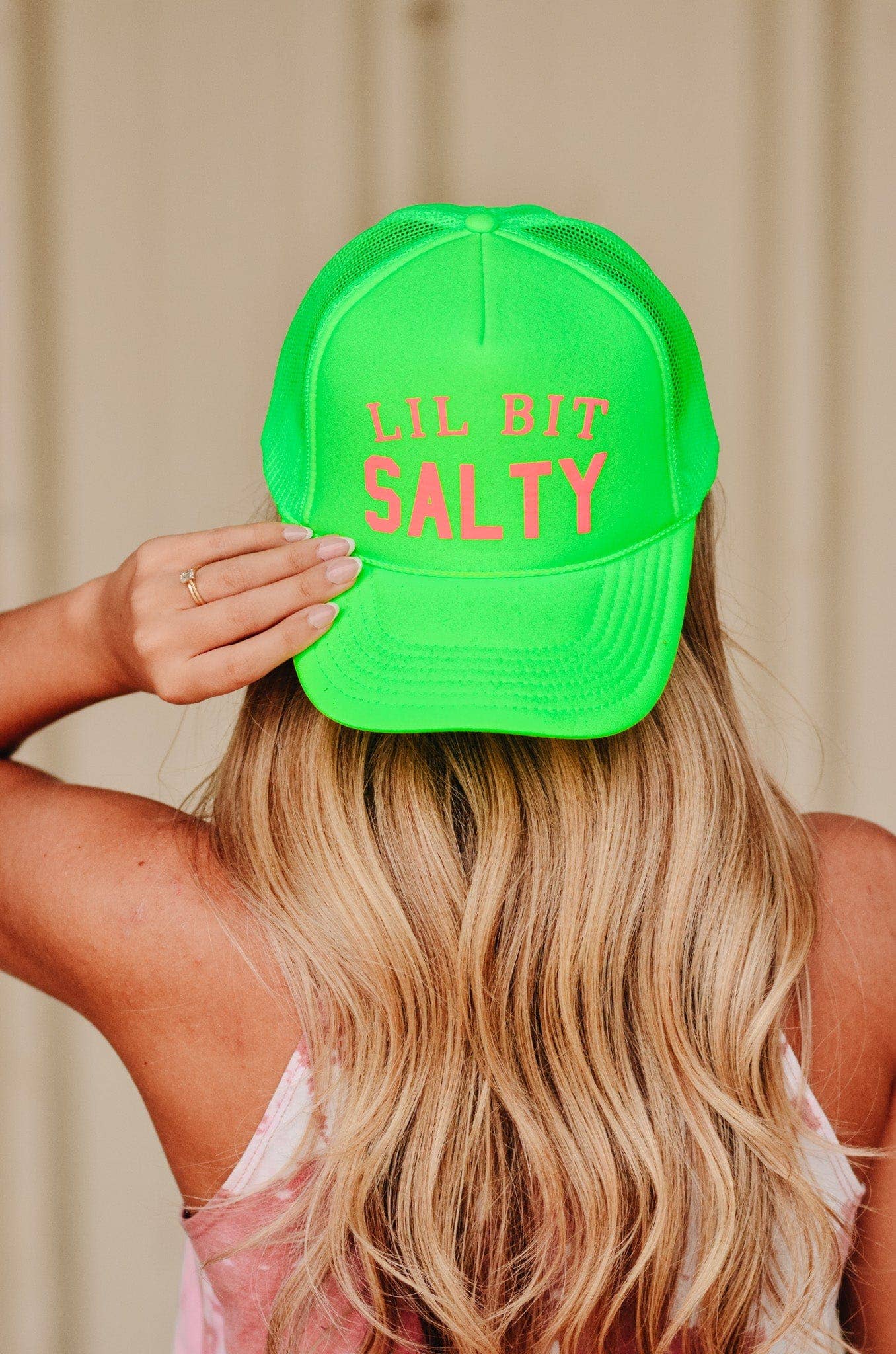 Lil Bit Salty Neon Green Trucker Hat