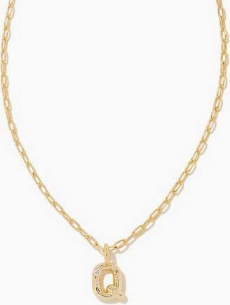 Kendra Scott Crystal Letter Necklace - Gold