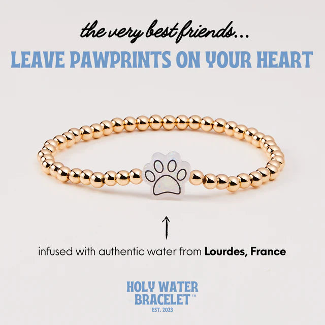 Holy Water Memorial Pawprint Bracelet