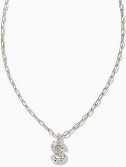 Kendra Scott Crystal Letter Necklace - Silver