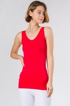 Yelete Lady's V or U Neckline Reversible Seamless Cami Tank Top