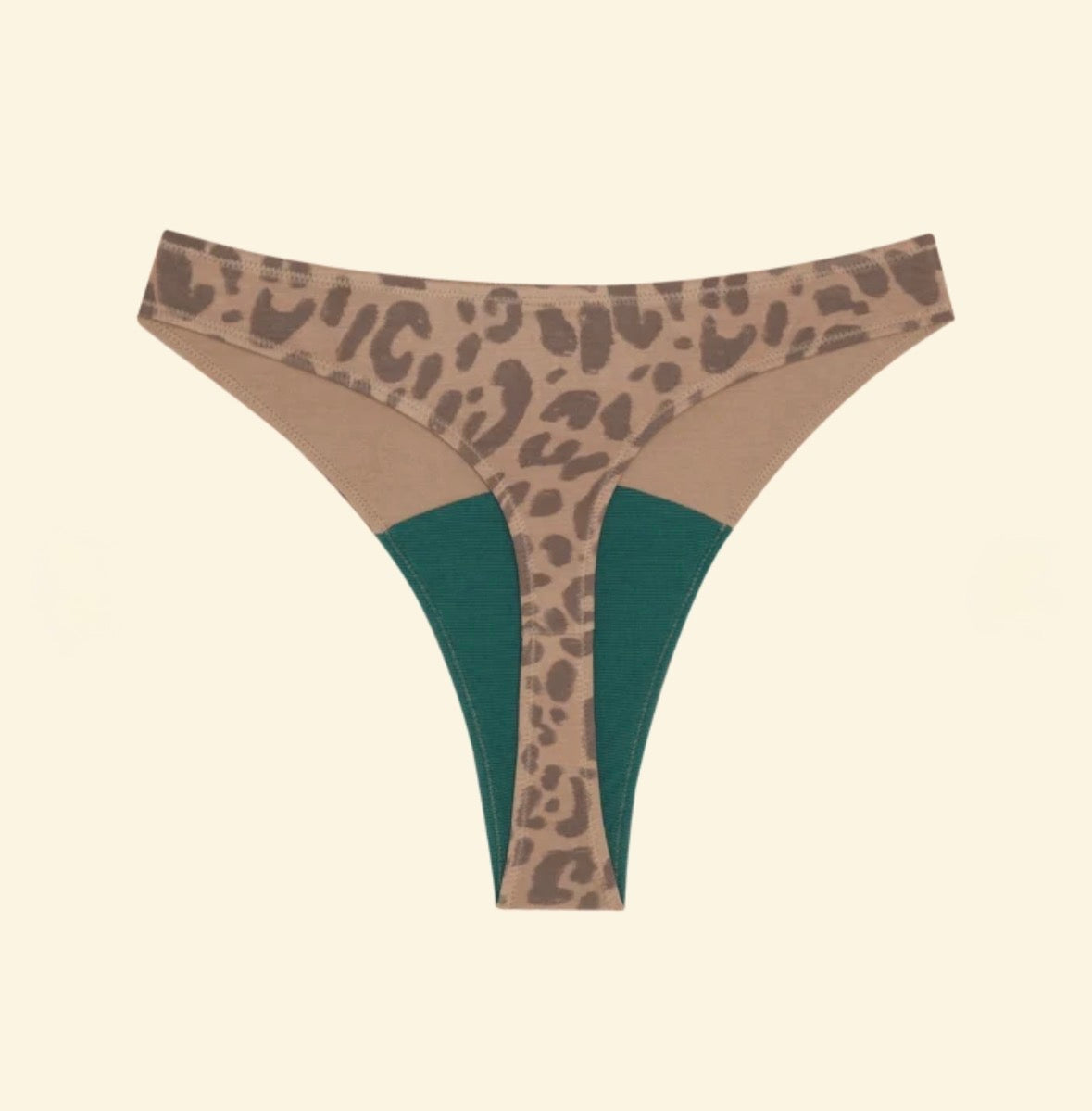 Huha High Rise Thong Mineral Undies Leopard Tan Limited Edition