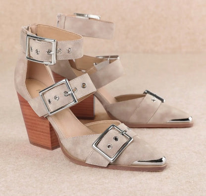 MiiM Hendrix Pointed Toe Hollow Out Stiletto Sandals