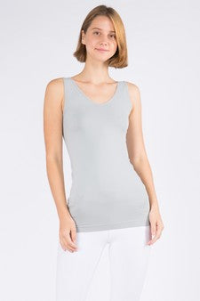 Yelete Lady's V or U Neckline Reversible Seamless Cami Tank Top