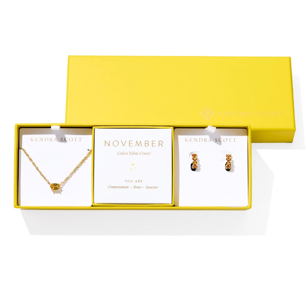 Kendra Scott Cailin Birthstone Necklace & Earring Set (All Months)