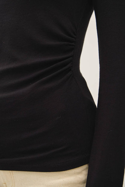 Ultra Soft Everyday Essential Basic Ribbed Boatneck Long Sleeve Tee