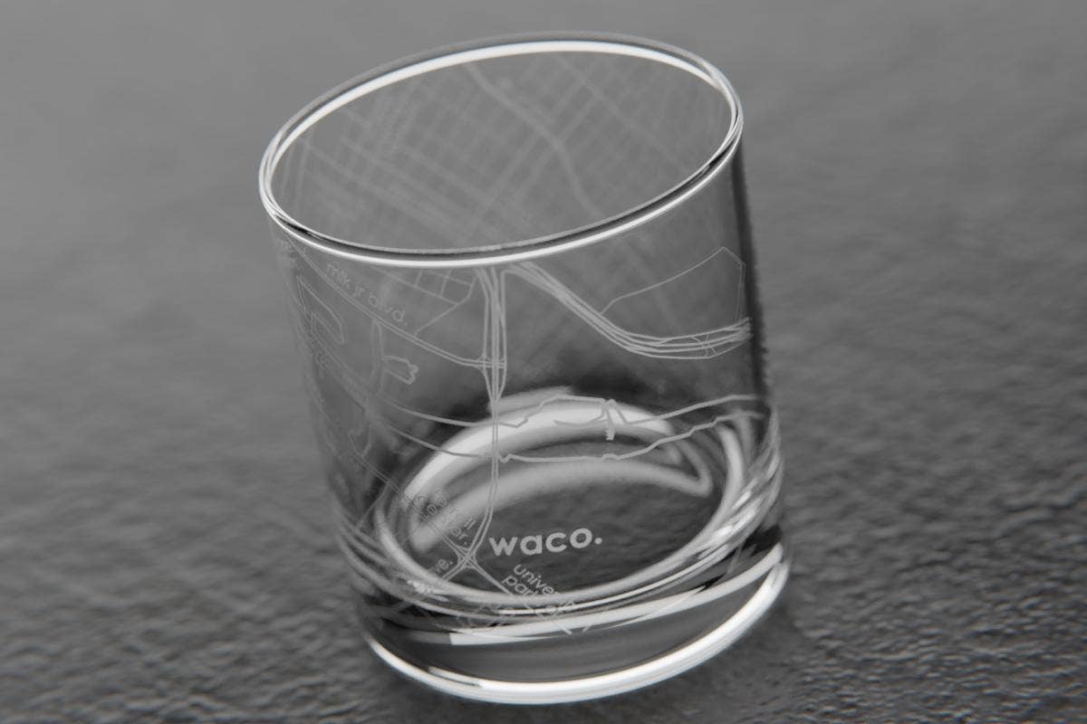 Colleges - State College Town Map - Etched Whiskey Rocks Glass - 11 oz