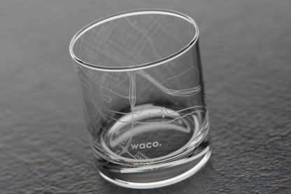 Colleges - State College Town Map - Etched Whiskey Rocks Glass - 11 oz
