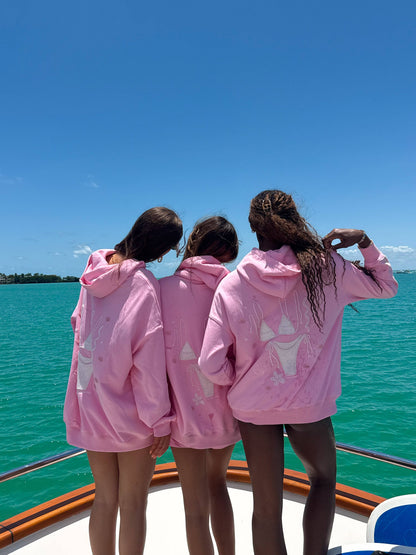 Lottie Pink Bikini Beaded Ocean Hoodie