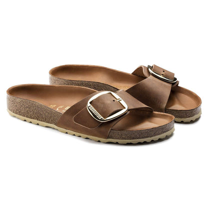 Birkinstock Madrid Big Buckle Oiled Leather in Cognac