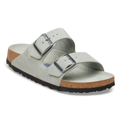 Birkinstock Arizona Soft Footbed Suede Leather in Pure Sage