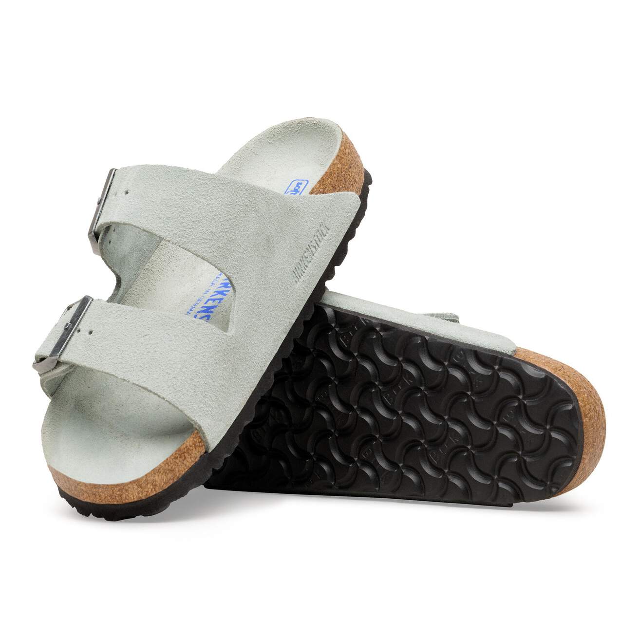 Birkinstock Arizona Soft Footbed Suede Leather in Pure Sage