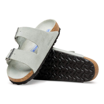 Birkinstock Arizona Soft Footbed Suede Leather in Pure Sage