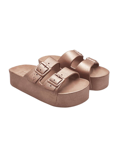Cacatoès Caipirinha Metallic Copper Wedge Sandals