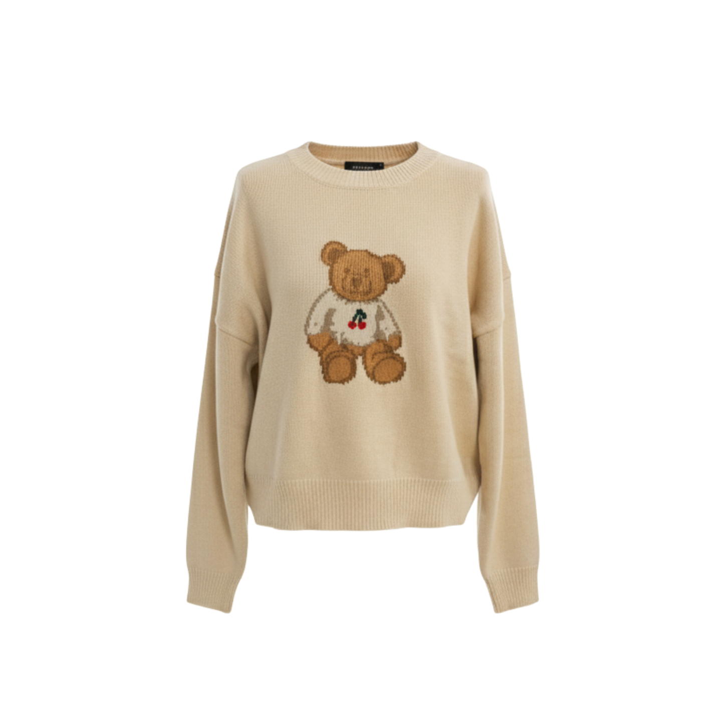 Ivory Cherry Teddy Bear Crewneck Sweater
