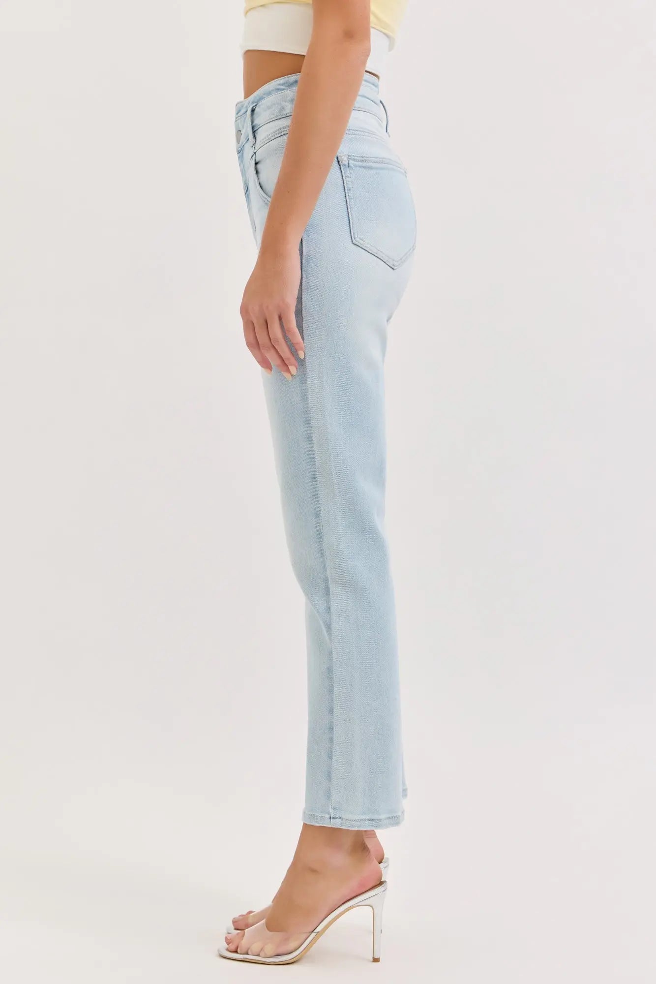 Cello Mid Rise Straight With V Shape Double Waistband