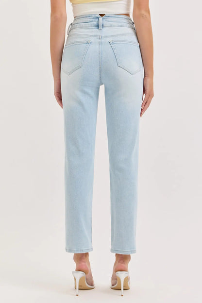 Cello Mid Rise Straight With V Shape Double Waistband