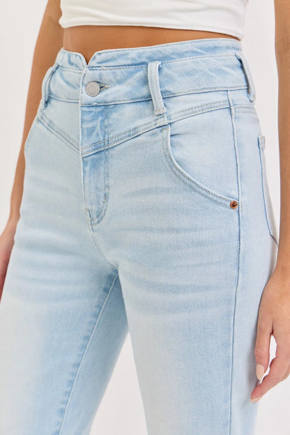 Cello Mid Rise Straight With V Shape Double Waistband