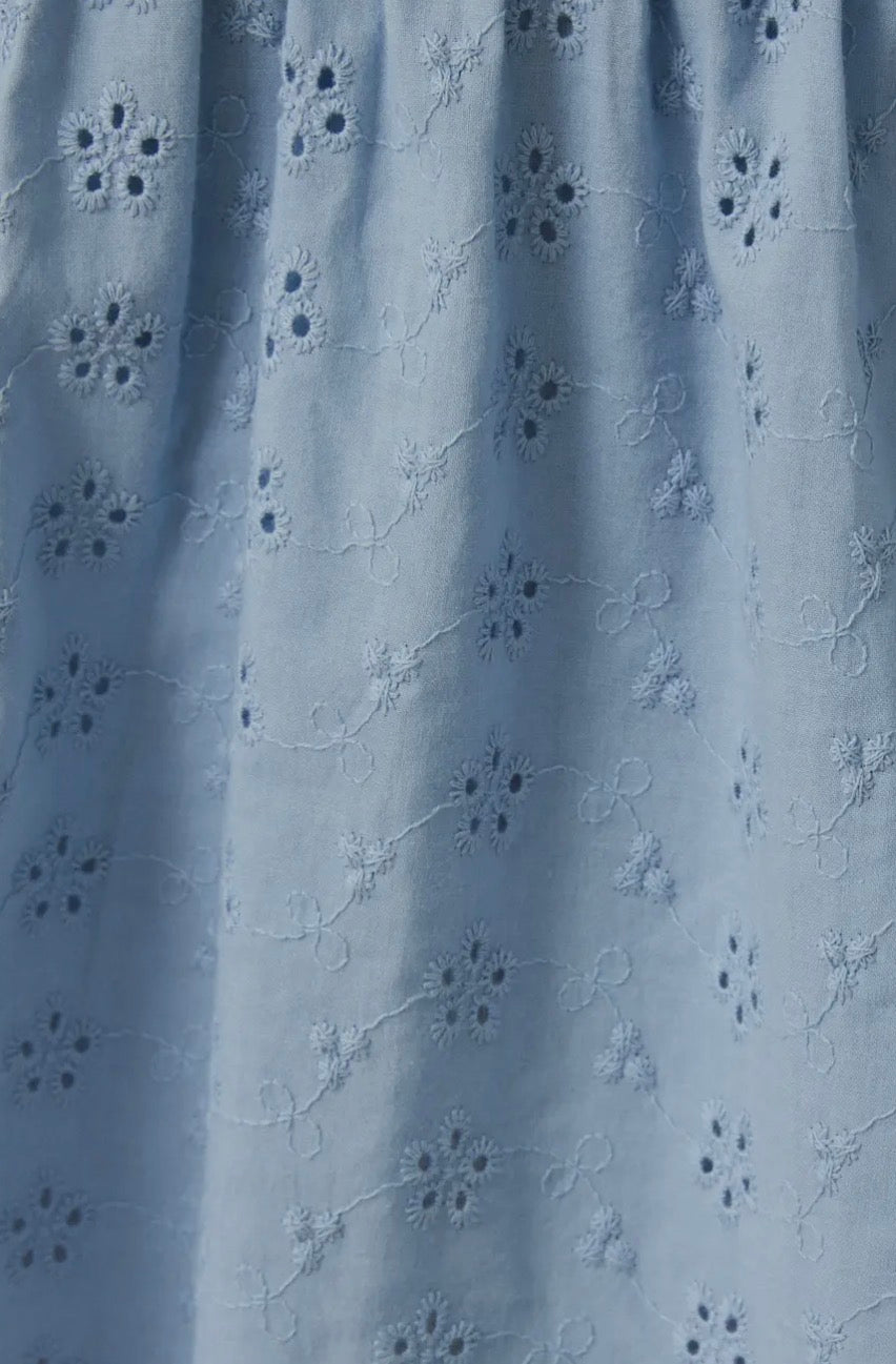 Le Lis Cap Sleeve Scallop V-Neck Drop Waist Mini Dress