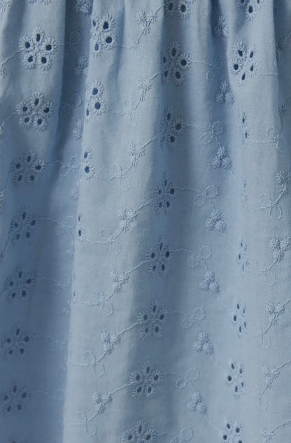 Le Lis Cap Sleeve Scallop V-Neck Drop Waist Mini Dress