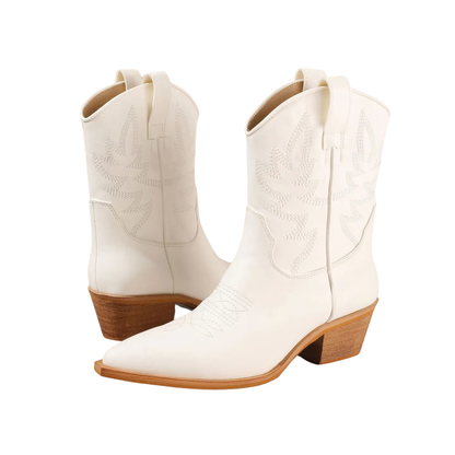 MiiM Claire Western Luxe Kinsey Booties White