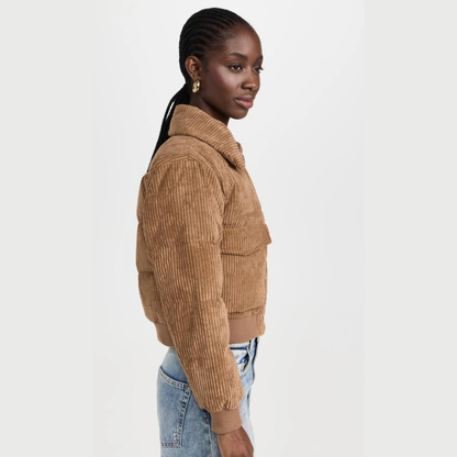 Save the Duck Reily Corduroy Bomber Jacket - Biscuit Beige